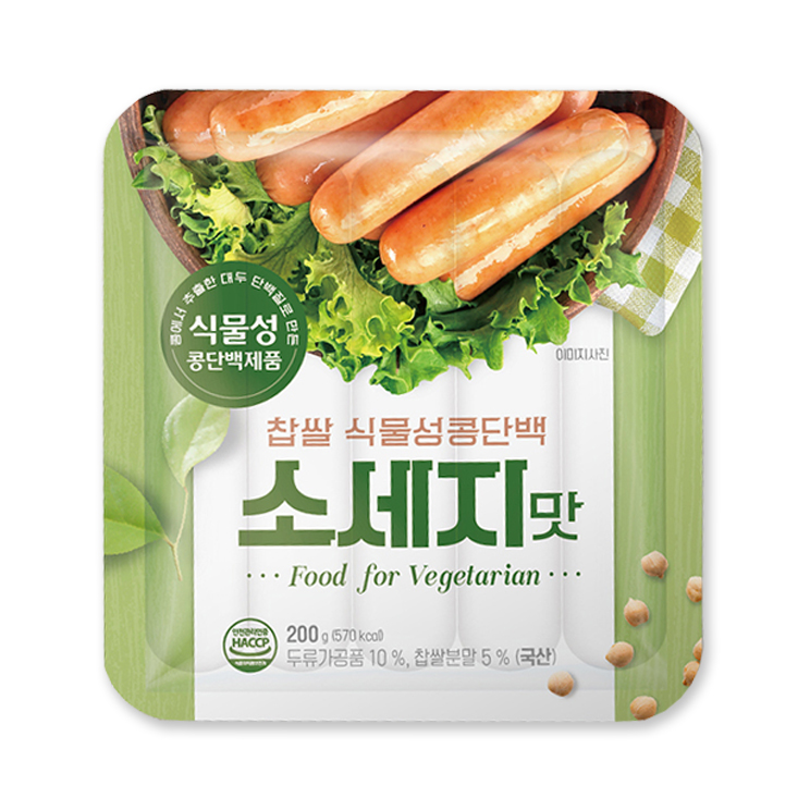 new 찹쌀 식물성콩단백 소세지맛(구프랑소세지) 200g