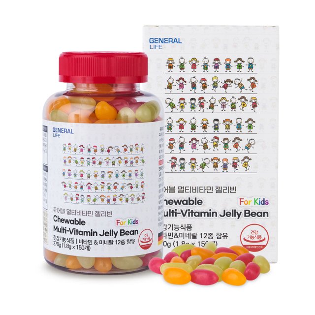 츄어블 멀티비타민 젤리빈 270g(1.8g x 150개) - 어린이 비타민 미네랄 종합영양제